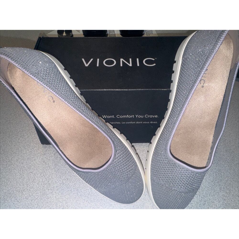Vionic Uptown Skimmer Women's Knit Slip-on Comfort Shoe Light Grey - 10 Medium